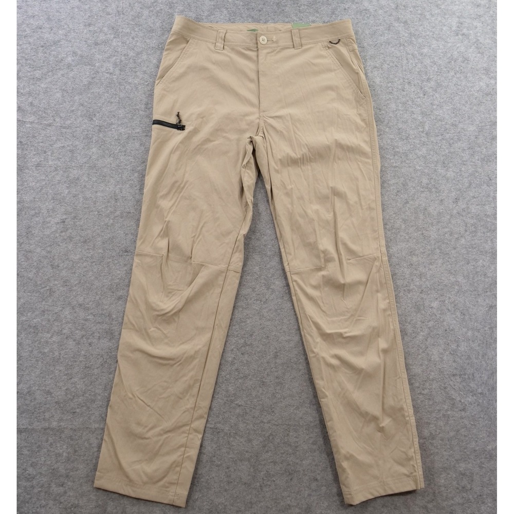 REI Co-op Mens Hiking Pants 34 Beige Khaki Nylon Stretch Trail Outdoor New